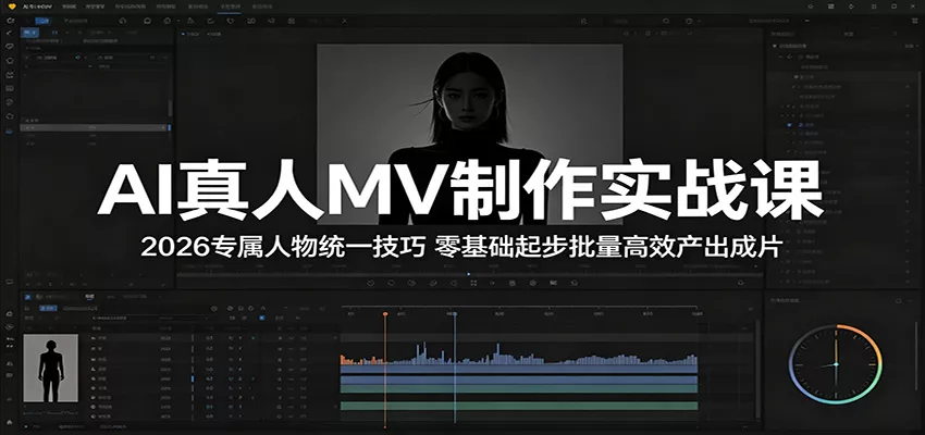 AI真人MV制作实战课：2026专属人物统一技巧，零基础起步批量高效产出成片_抖汇吧