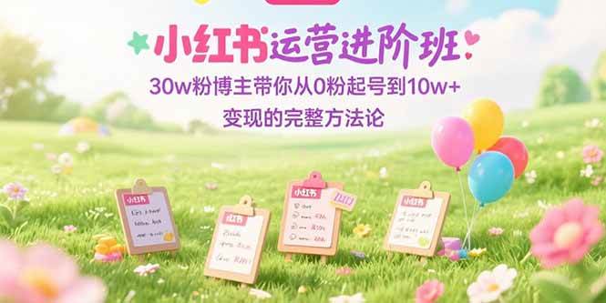 （15318期）小红书运营进阶班：30w粉博主带你从0粉起号到10w+变现的完整方法论_抖汇吧