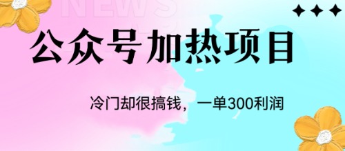 冷门公众号加热项目，一单利润300+_抖汇吧