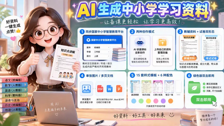 孩子的教辅别再乱买了：同步国家中小学智慧平台，AI一键生成图文教辅和试卷_抖汇吧