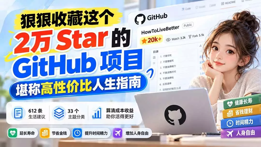 （20726期）狠狠收藏这个 2 万 Star 的 GitHub 项目，堪称高性价比人生指南。_抖汇吧