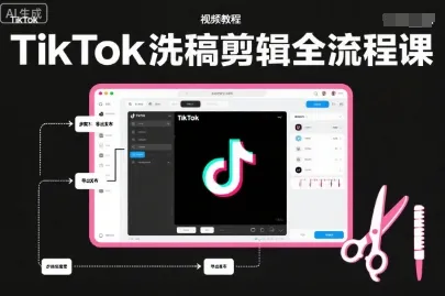 TikTok洗稿剪辑全流程课，PR洗稿剪辑全流程，TK洗稿运营课_抖汇吧