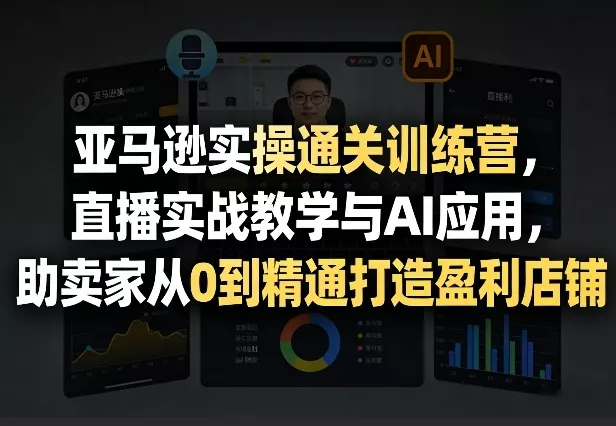 亚马逊实操通关训练营，直播实战教学与AI应用，助卖家从0到精通打造盈利店铺（更新9月30日）_抖汇吧