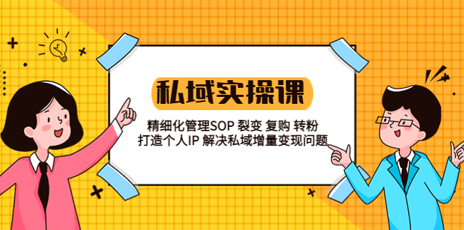 私域实战课程：精细化管理SOP 裂变 复购 转粉 打造个人IP 私域增量变现问题_抖汇吧