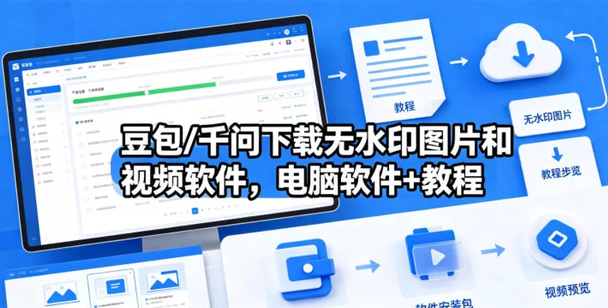 豆包/千问下载无水印图片和视频软件，电脑软件+教程_抖汇吧