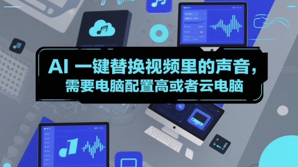 AI一键替换视频里的声音，需要电脑配置高或者云电脑_抖汇吧