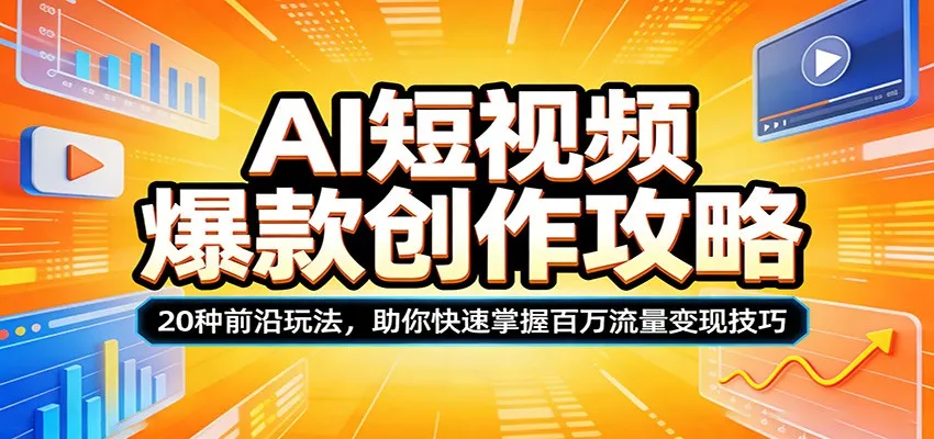 AI短视频爆款创作攻略：20种前沿玩法，助你快速掌握百万流量变现技巧_抖汇吧