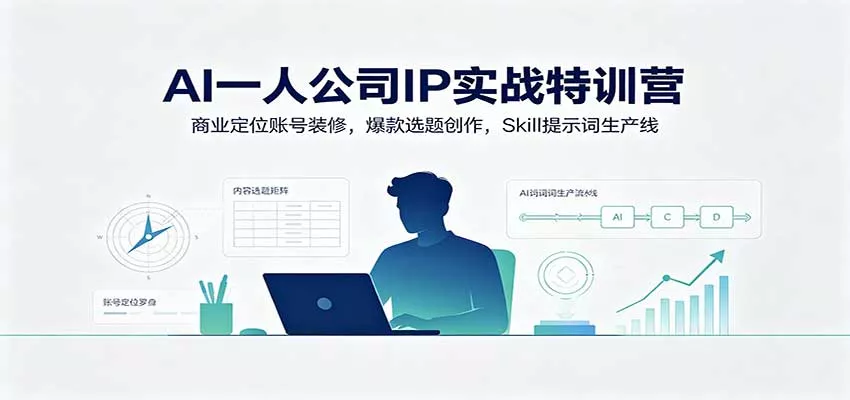 AI一人公司IP实战特训营：商业定位账号装修，爆款选题创作，Skill提示词生产线_抖汇吧