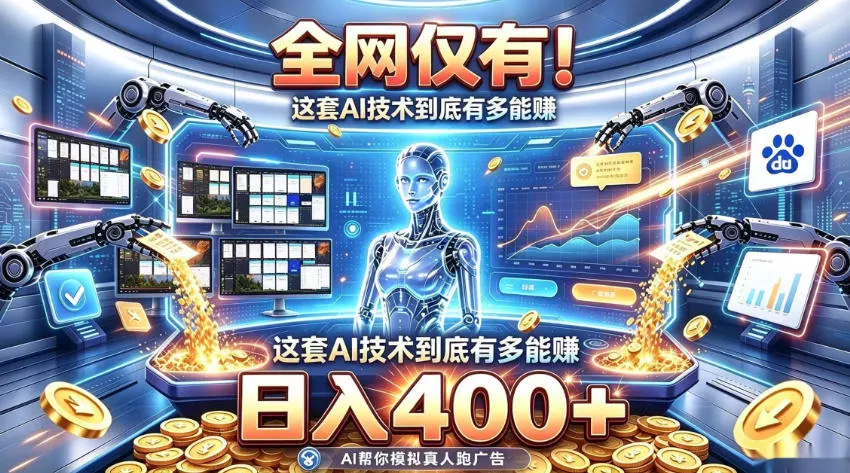 全网仅有！这套AI技术到底有多能賺，日入400+，无需人工干预，实现真正被动变现【揭秘】_抖汇吧