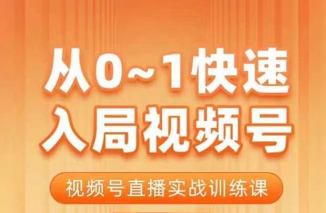 陈厂长·从0-1快速入局视频号课程，视频号直播实战训练课_抖汇吧