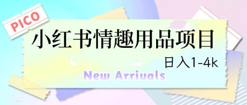 最新小红书情趣用品项目，日入1-4k_抖汇吧