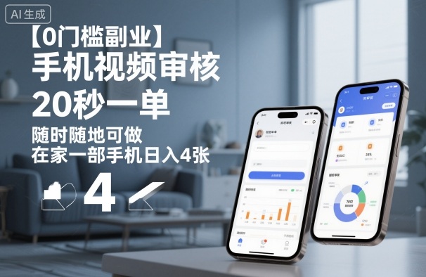 【0门槛副业】手机视频审核，20秒一单，随时随地可做，在家一部手机日入4张【揭秘】_抖汇吧