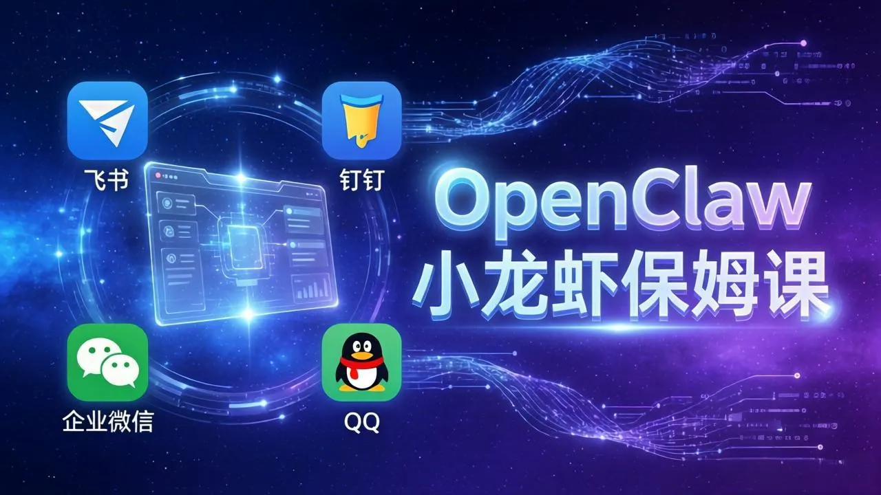 OpenClaw小龙虾保姆课： Windows/macOS/Linux/Docker全系统安装，飞书+钉钉+企业微信+QQ 全接入_抖汇吧
