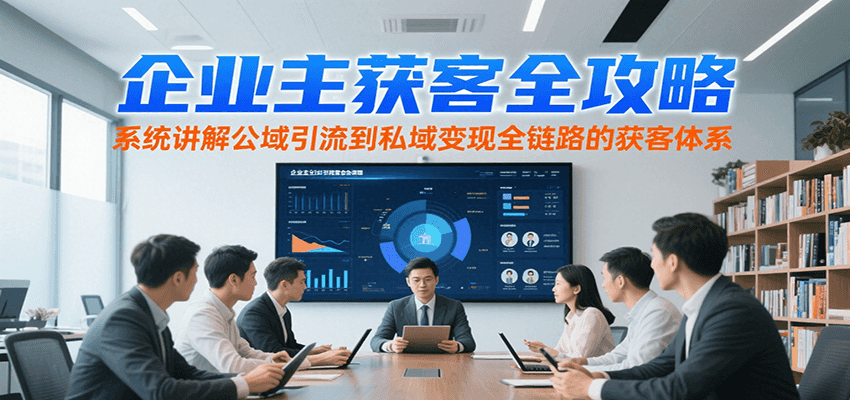 企业主获客全攻略，系统讲解公域引流到私域变现全链路的获客体系_抖汇吧