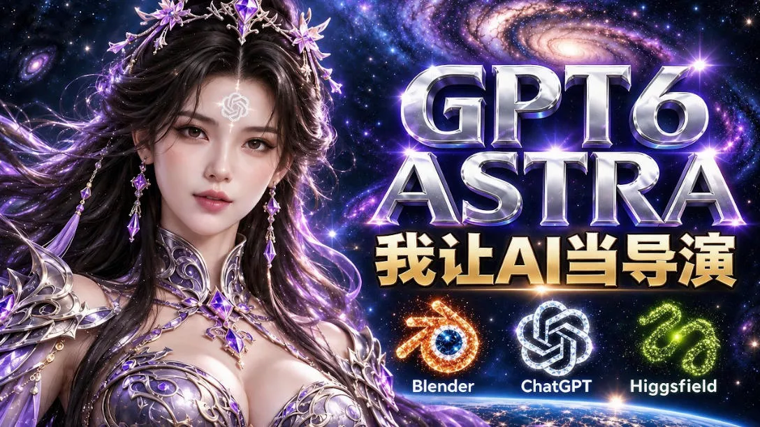 让GPT-6 Astra当导演！Higgsfield和Blender实战打造30秒玄幻精准运镜短片！_抖汇吧