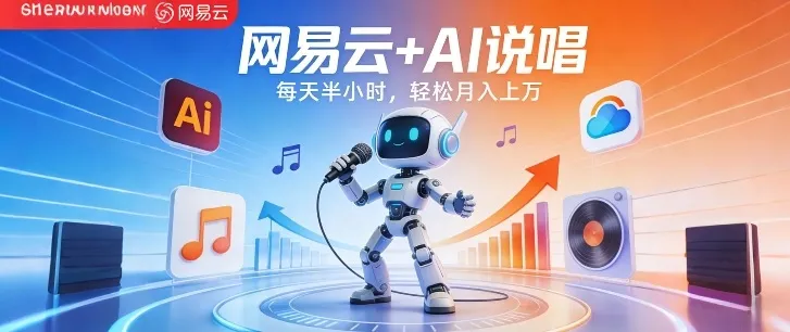 网易云+AI说唱，每天半小时，AI内容创作+流量变现，轻松月入1W_抖汇吧