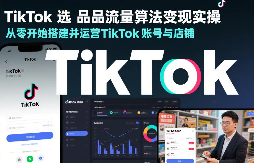 TikTok选品流量算法变现实操，从零开始搭建并运营TikTok账号与店铺_抖汇吧