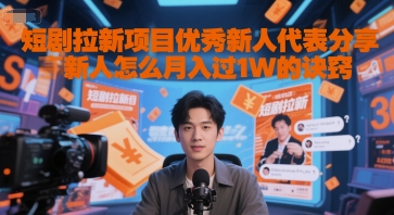 短剧拉新项目优秀新人代表分享新人怎么月入过1W的诀窍_抖汇吧