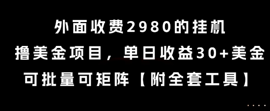 外面收费2980的挂G撸美金项目，单日收益30+美金，可批量可矩阵【揭秘】_抖汇吧
