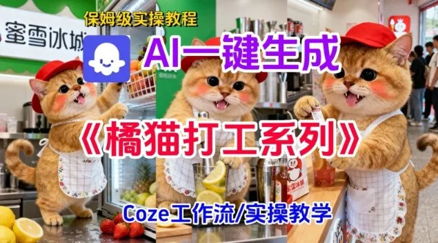 Coze扣子工作流一键生成胖橘猫打工短视频，保姆级实操搭建教学_抖汇吧
