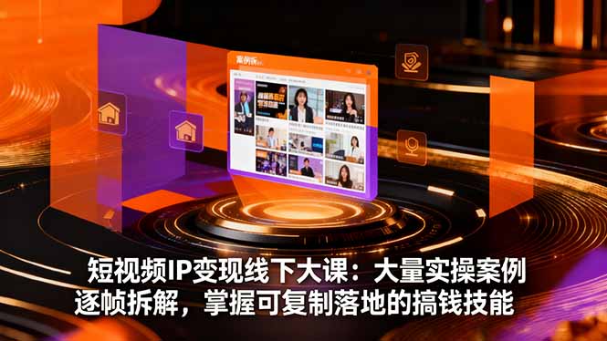 短视频IP变现线下大课:大量实操案例逐帧拆解,掌握可复制落地的搞钱技能_抖汇吧