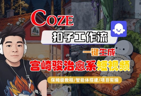 Coze扣子智能体工作流一键生成“宫崎骏治愈系“短视频，全流程保姆级教学_抖汇吧
