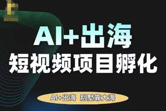 AI·TikTok AI+出海短视频项目孵化，陪你从0-1借助AI实现出海变现_抖汇吧