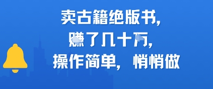 卖古籍绝版书，挣了几十个，操作简单，悄悄做_抖汇吧