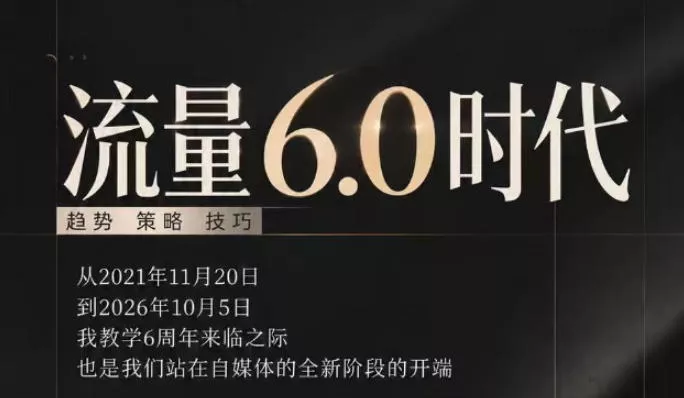 流量6.0时代直播课2026年10月，流量6.0时代的趋势、策略、技巧，2027年前，你的IP能否做起来，本场直播就是你的转折点_抖汇吧