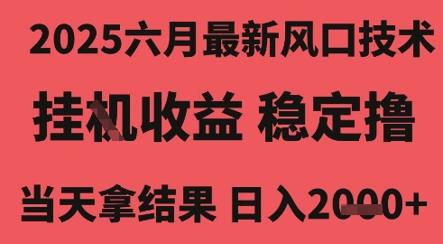 2025六月最新风口技术，无人挂G撸礼物，长期稳定 一个小时收益2k+，小白当天拿结果【揭秘】_抖汇吧
