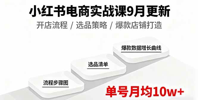 （16120期）小红书电商实战课9月更新，开店流程/选品策略/爆款店铺打造，单号月均10w+_抖汇吧