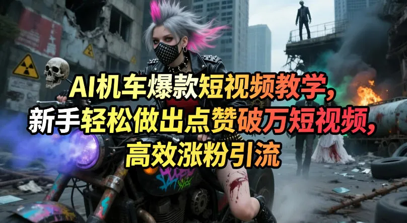 AI机车爆款短视频教学，新手轻松做出点赞破万短视频，高效涨粉引流_抖汇吧