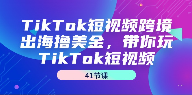 TikTok短视频跨境出海撸美金，带你玩TikTok短视频（41节课）_抖汇吧