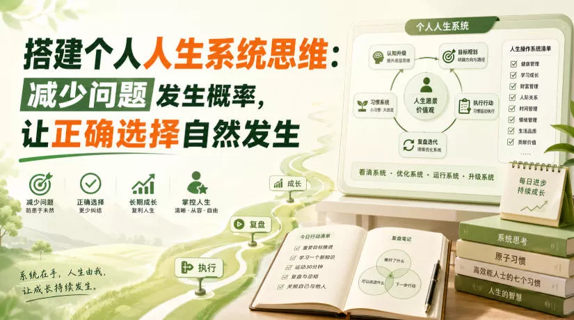 付费文章：搭建个人人生系统思维：减少问题发生概率，让正确选择自然发生_抖汇吧
