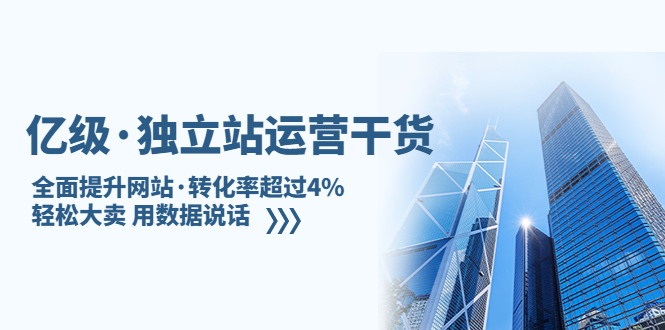 亿级·独立站运营干货：全面提升网站·转化率超过4%，轻松大卖 用数据说话_抖汇吧