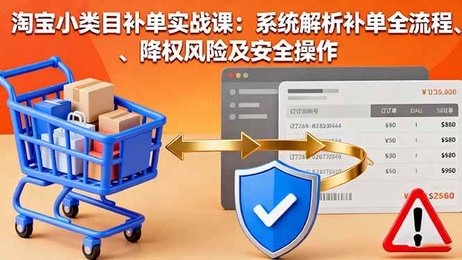 （16239期）淘宝小类目补单实战课：系统解析补单全流程、降权风险及安全操作_抖汇吧