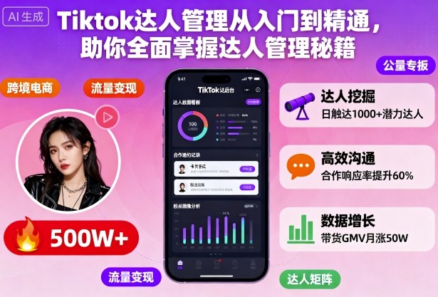 Tiktok达人管理从入门到精通,助你全面掌握达人管理秘籍_抖汇吧