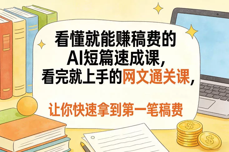 看懂就能賺稿费的AI短篇速成课，看完就上手的网文通关课，让你快速拿到第一笔稿费（更新1008）_抖汇吧