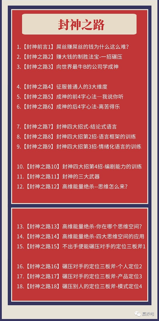 封神之路-征服普通人的核心密法；富人不会讲的赚钱秘密