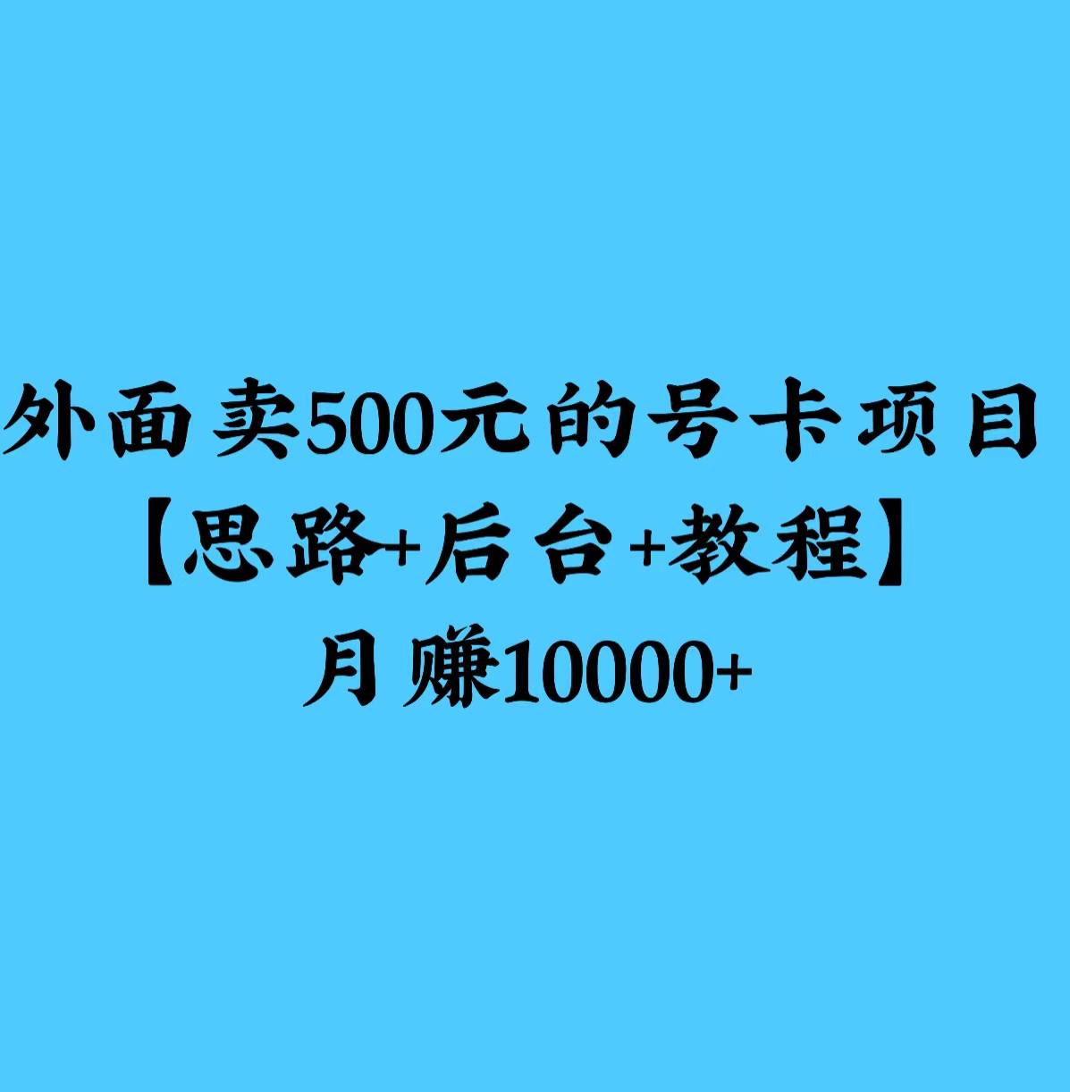 外边卖500元的号卡项目，渠道+引流思路_抖汇吧