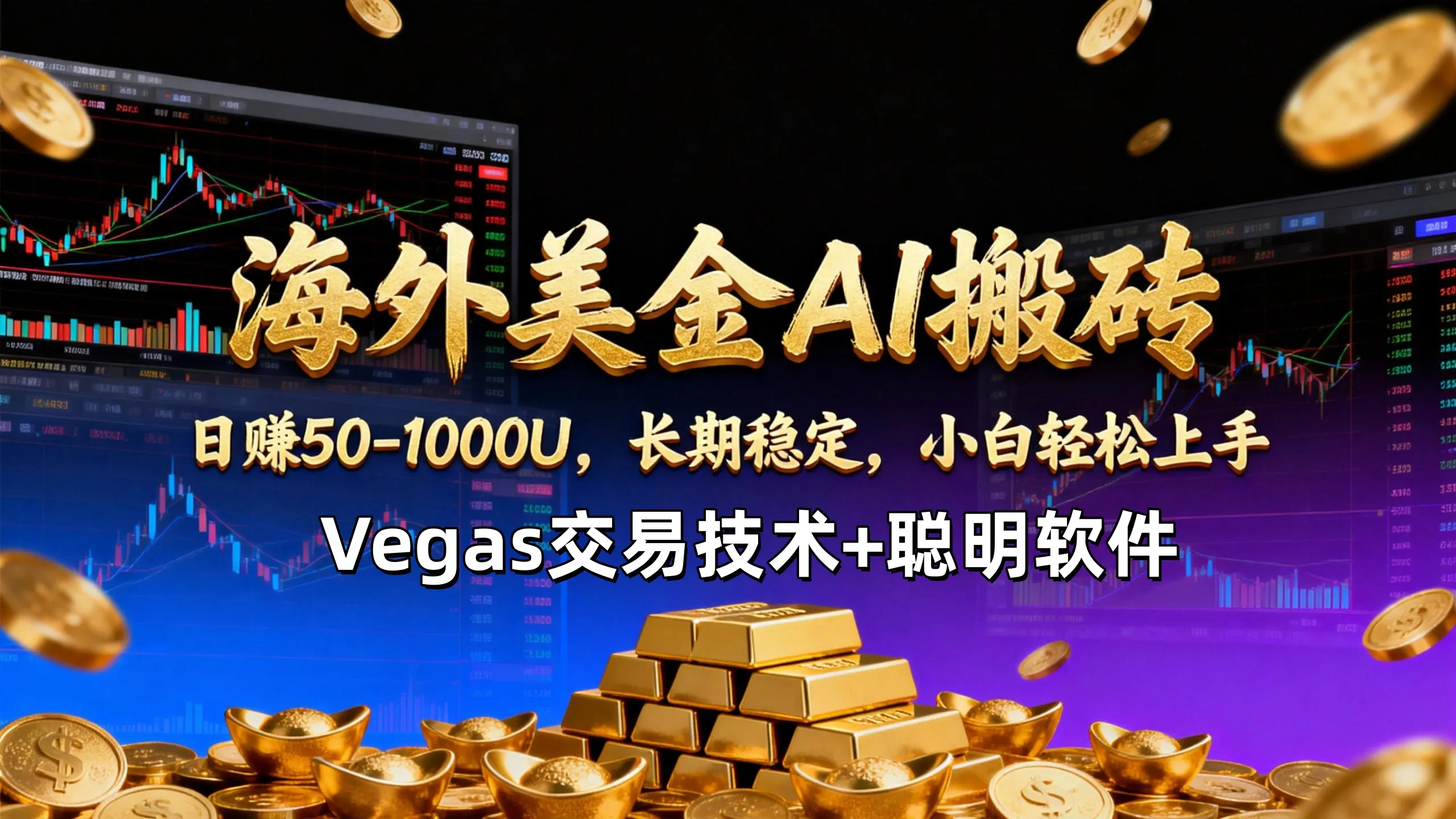 【海外美金AI搬砖】Vegas交易技术+聪明软件，日赚50-1000U，长期稳定，小白轻松上手。_抖汇吧