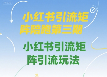 小红书引流矩阵陪跑第三期，小红书引流矩阵引流玩法_抖汇吧