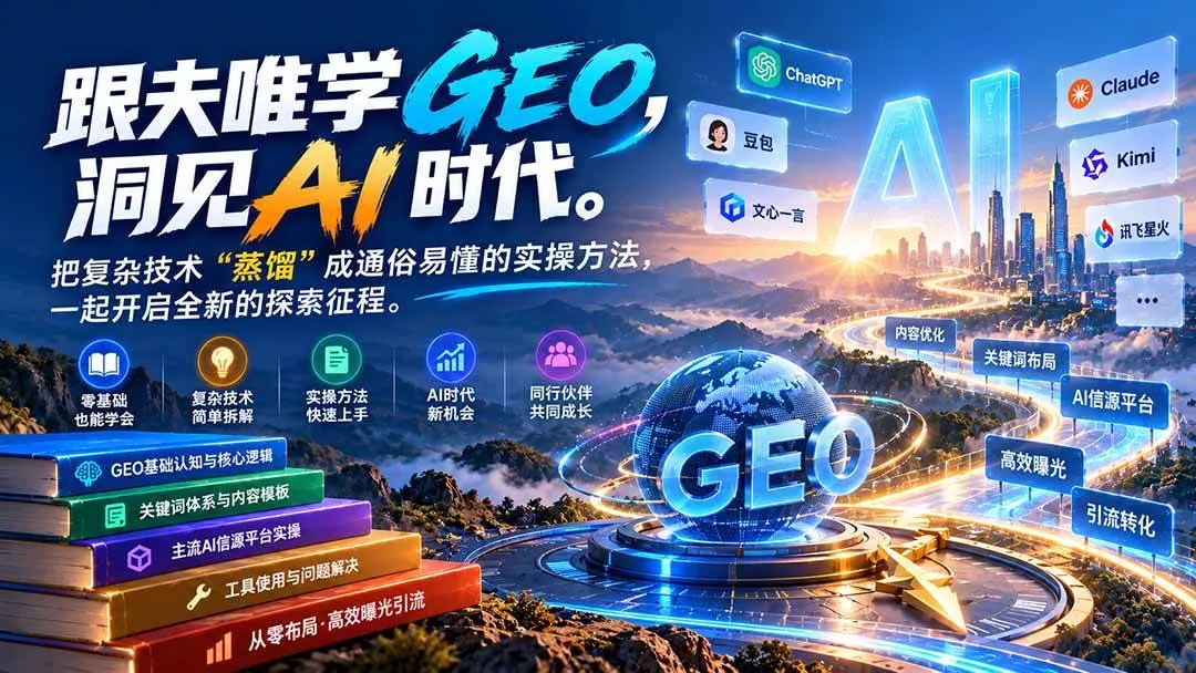 （21257期）跟夫唯学GEO-更新1030，洞见AI时代。把复杂技术 “蒸馏” 成通俗易懂的实操方法，一起开启全新的探索征程_抖汇吧