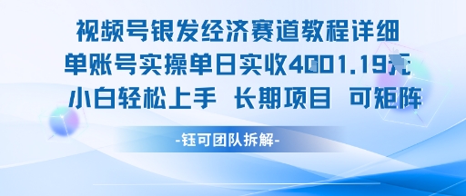 视频号银发经济赛道单账号实操单日实收1k+，小白轻松上手长期项目_抖汇吧