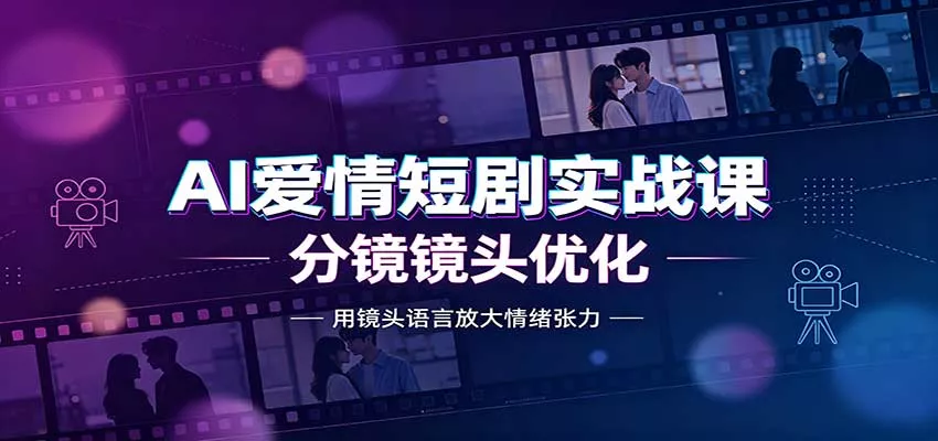 AI爱情短剧实战课：故事剧本创作，分镜镜头优化，智能体提示词_抖汇吧