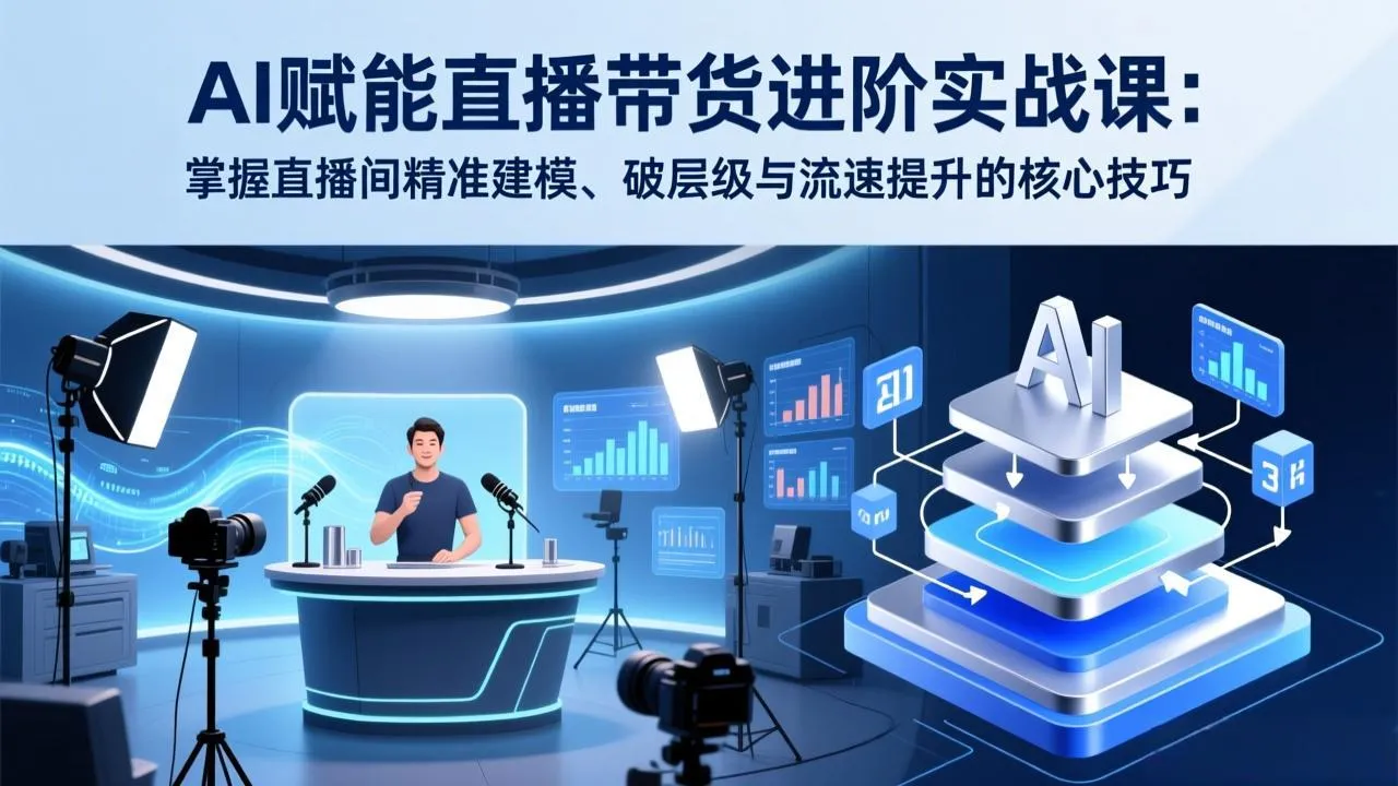 AI赋能直播带货进阶实战课:掌握直播间精准建模、破层级与流速提升的核心技巧_抖汇吧