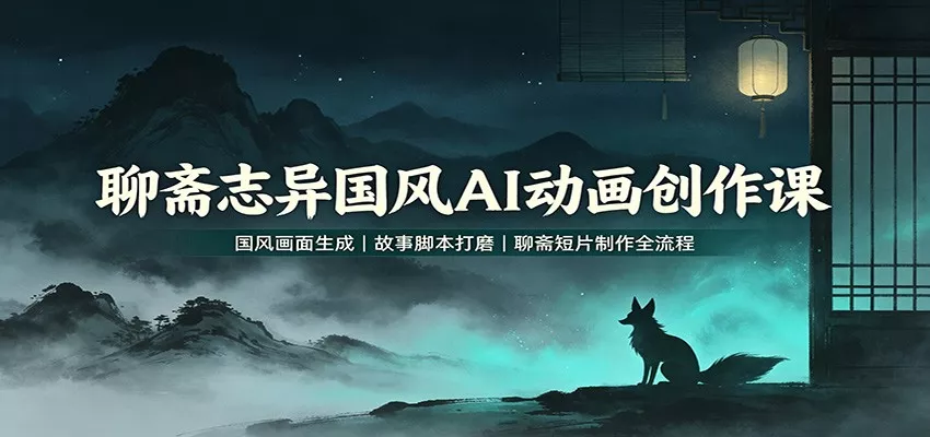 聊斋志异国风AI动画创作课：国风画面生成，故事脚本打磨，聊斋短片制作全流程_抖汇吧