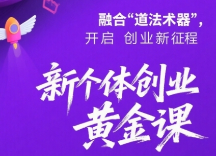 新个体创业黄金课：道法术器四维抢占2025红利_抖汇吧