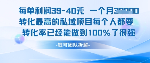 每单利润40一个月7k+转化最高的私域项目，每个人都要的产品转化率已经能做到100%_抖汇吧