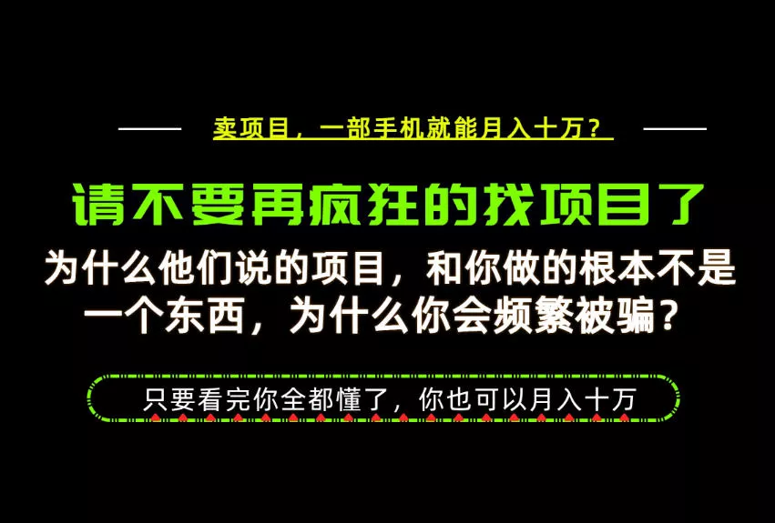 为什么做项目的人大多都是炮灰？为什么只有卖项目才能稳？看完你也可以月入10W+【揭秘】_抖汇吧